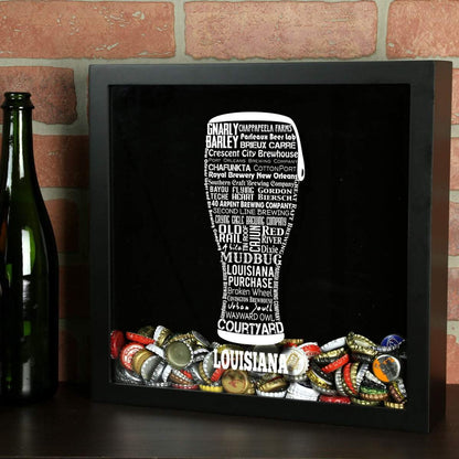 Louisiana Beer Typography Shadow Box