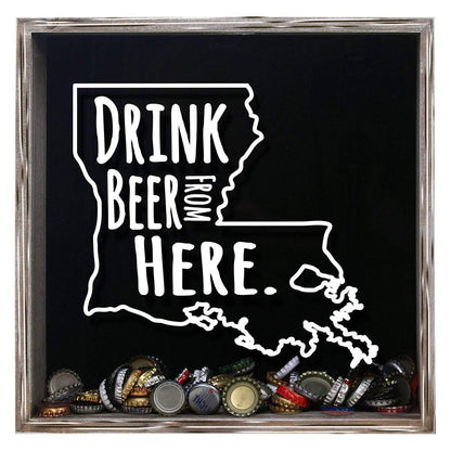 Louisiana Drink Beer From Here Beer Cap Shadow Box