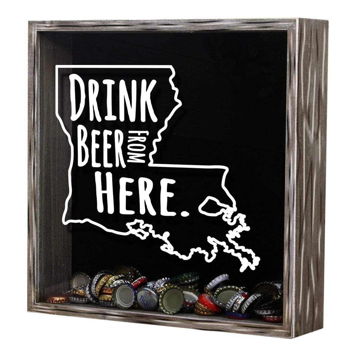Louisiana Drink Beer From Here Beer Cap Shadow Box