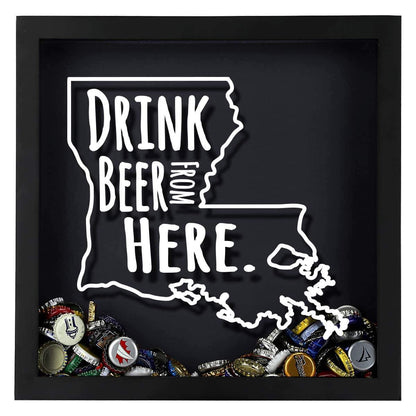 Louisiana Drink Beer From Here Beer Cap Shadow Box