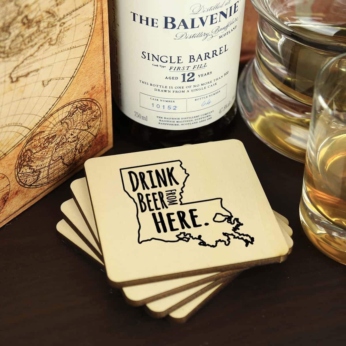 Louisiana Drink Beer From Here Coasters