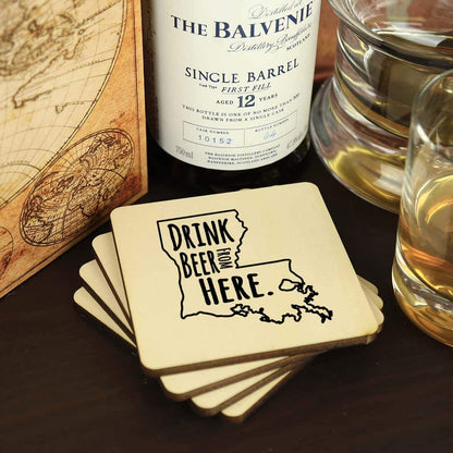 Louisiana Drink Beer From Here Coasters