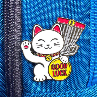 Lucky Cat Pin - Metal Butterfly