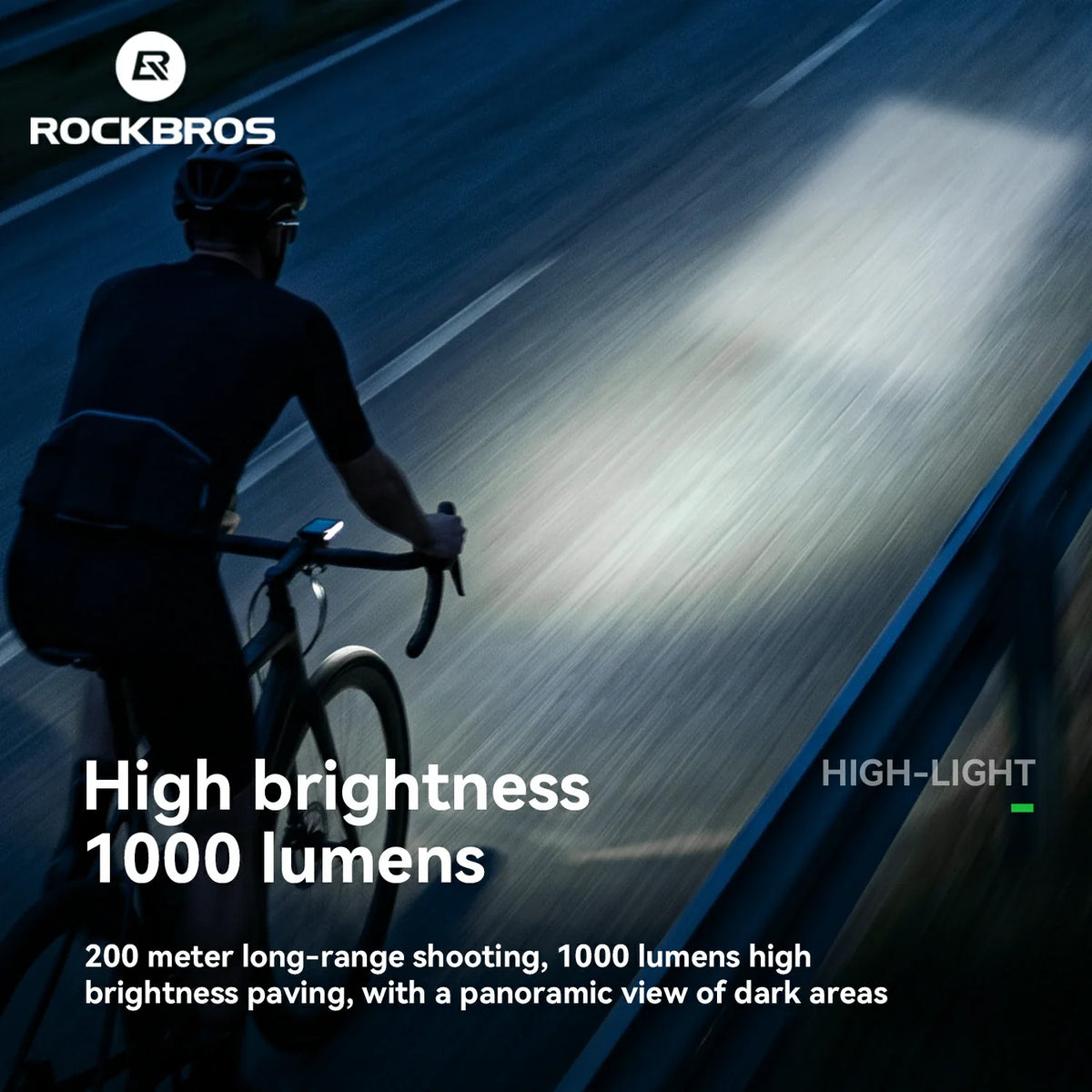 M5 Smart Bike Headlight 1000LM with Digital Display & Remote Control