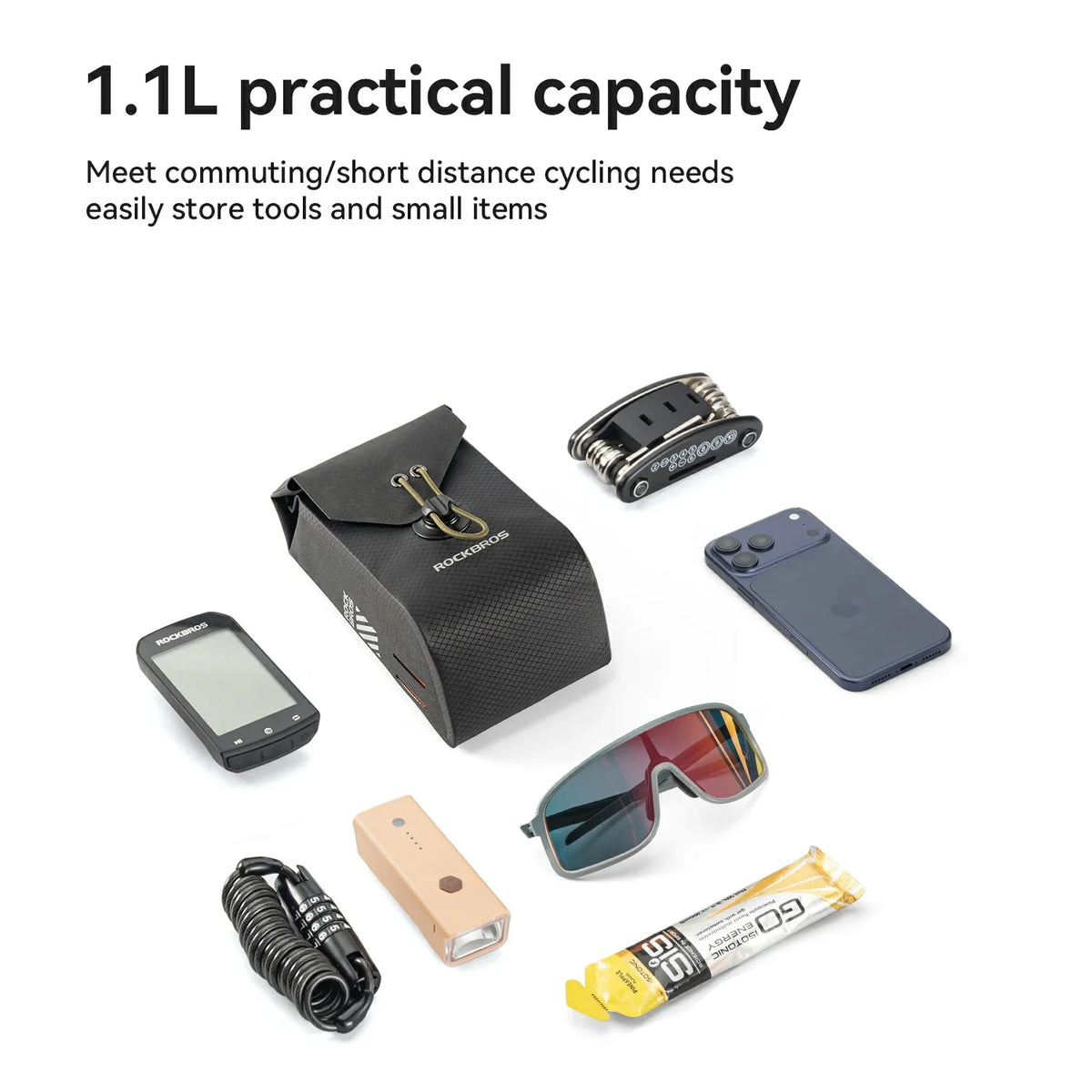 Magnetic Bike Snack Bag 1.1L Waterproof Handlebar Bag
