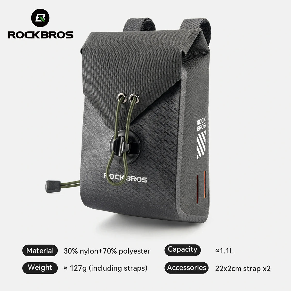 Magnetic Bike Snack Bag 1.1L Waterproof Handlebar Bag