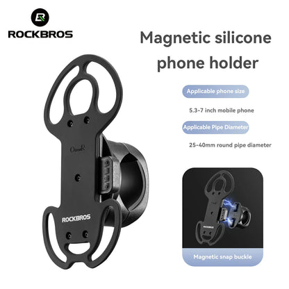 Magnetic Bike Phone Mount 360° Silicone Holder Quick-Release