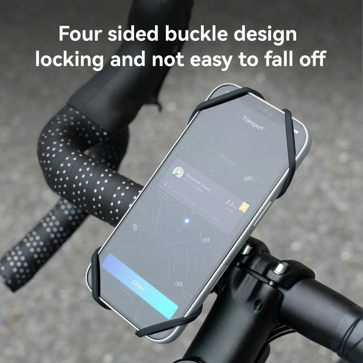Magnetic Bike Phone Mount 360° Silicone Holder Quick-Release