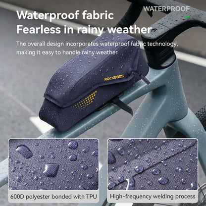 Magnetic Top Tube Bag Waterproof with Quick Access Mount For Gravel Bike