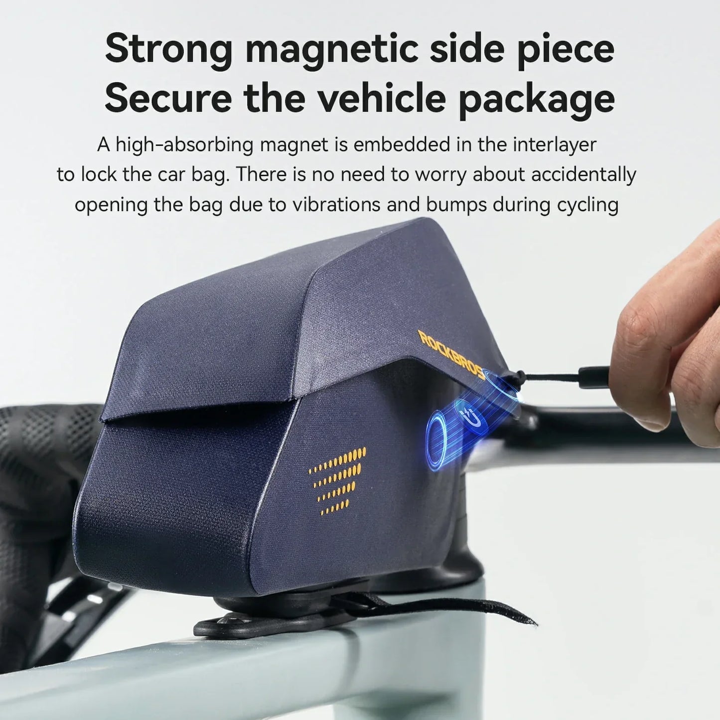 Magnetic Top Tube Bag Waterproof with Quick Access Mount For Gravel Bike