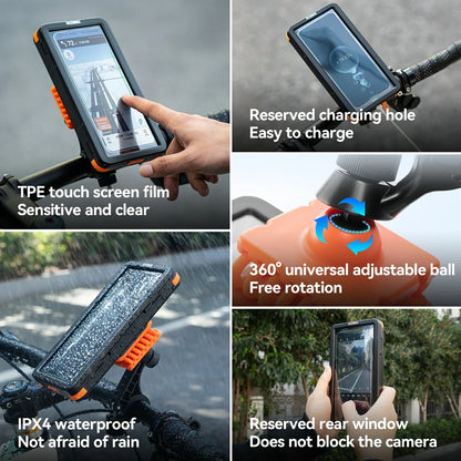 Magnetic Waterproof Bike Phone Holder Shock-Absorbing For 4.7–6.9‘’
