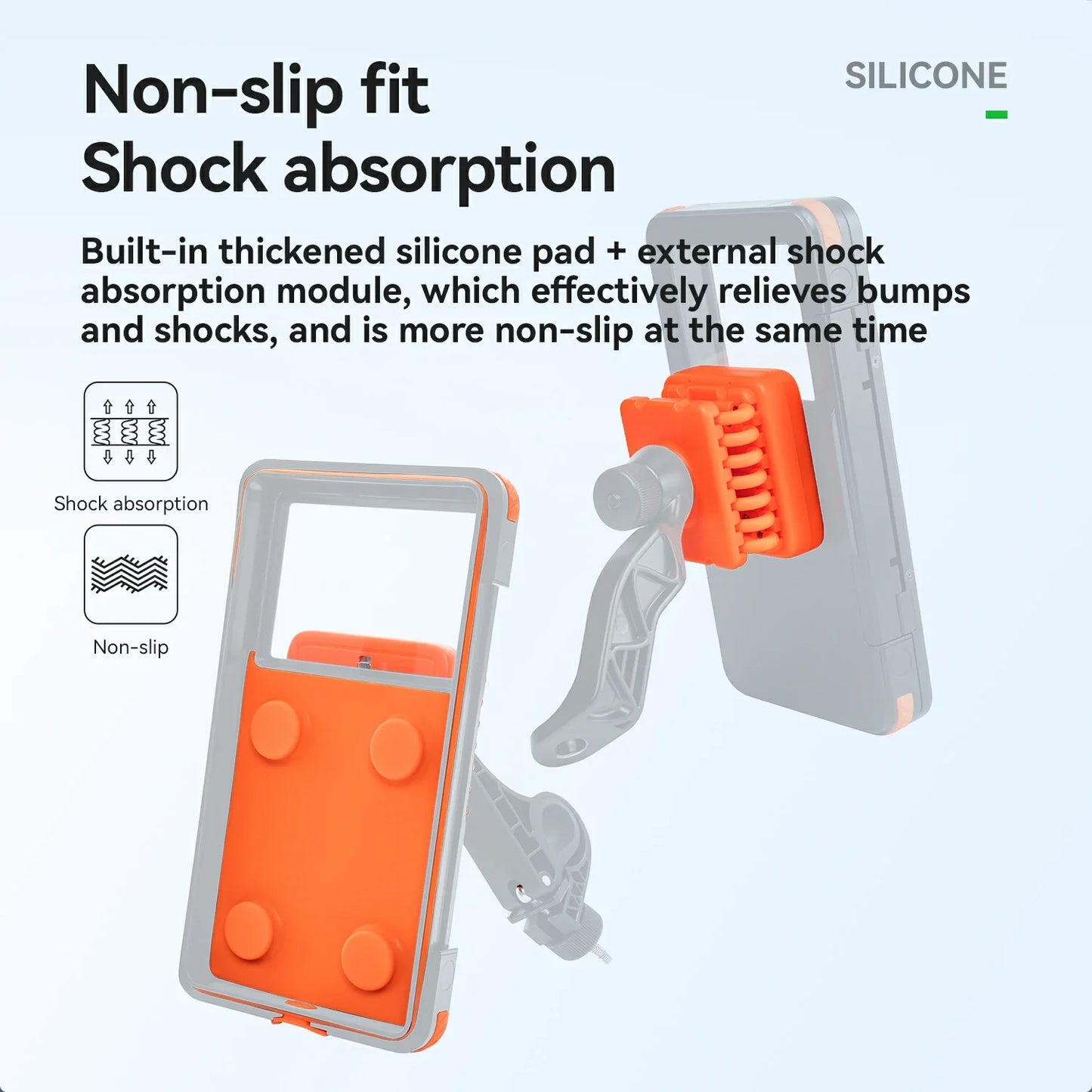 Magnetic Waterproof Bike Phone Holder Shock-Absorbing For 4.7–6.9‘’