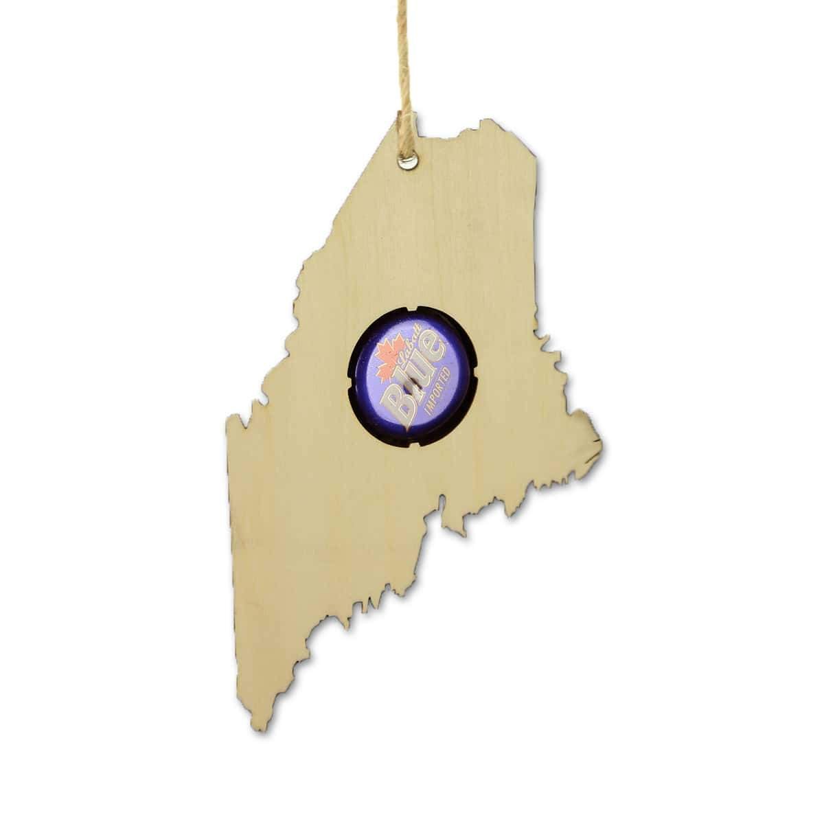 Maine Beer Cap Map Ornaments