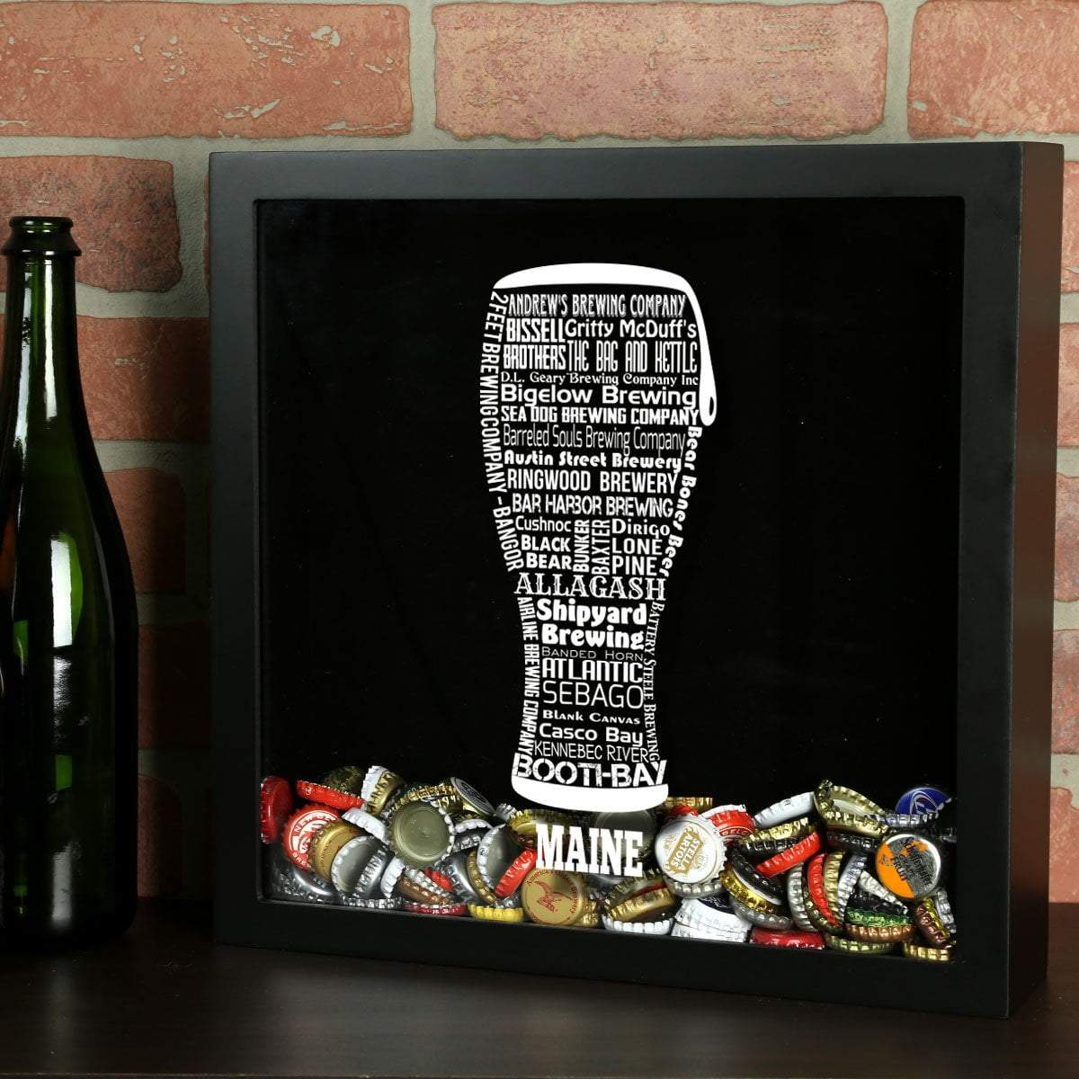 Maine Beer Typography Shadow Box