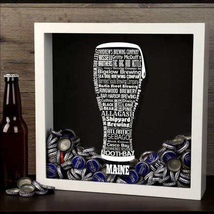Maine Beer Typography Shadow Box