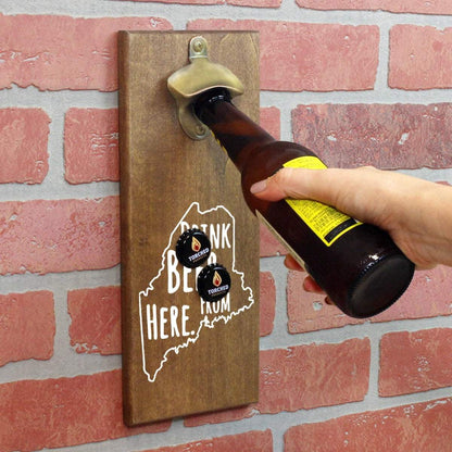 Maine Drink Beer From Here Cap Catching Magnetic Bottle Opener