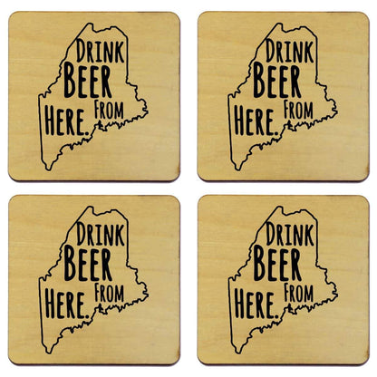 Maine Drink Beer From Here Coasters