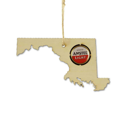Maryland Beer Cap Map Ornaments