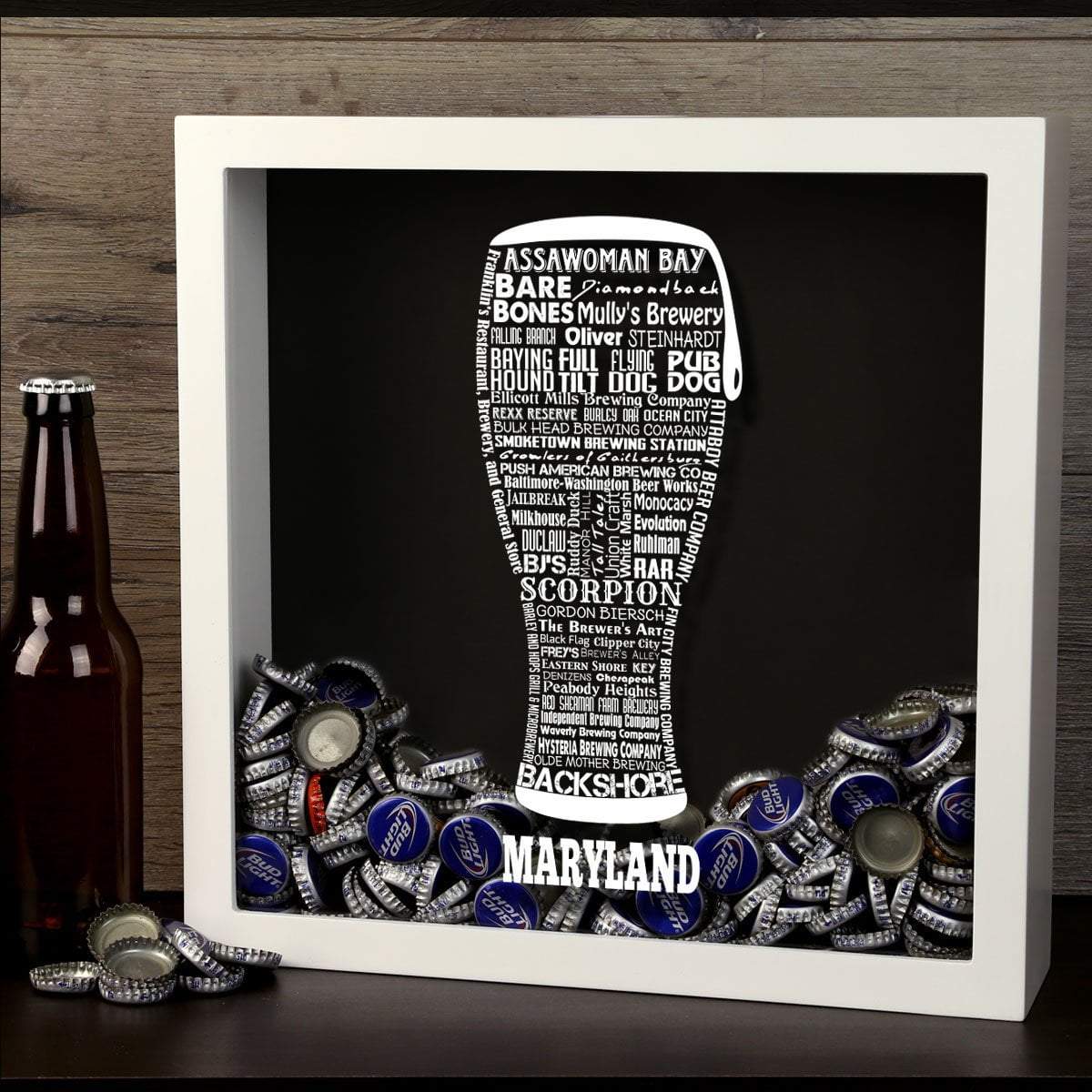 Maryland Beer Typography Shadow Box