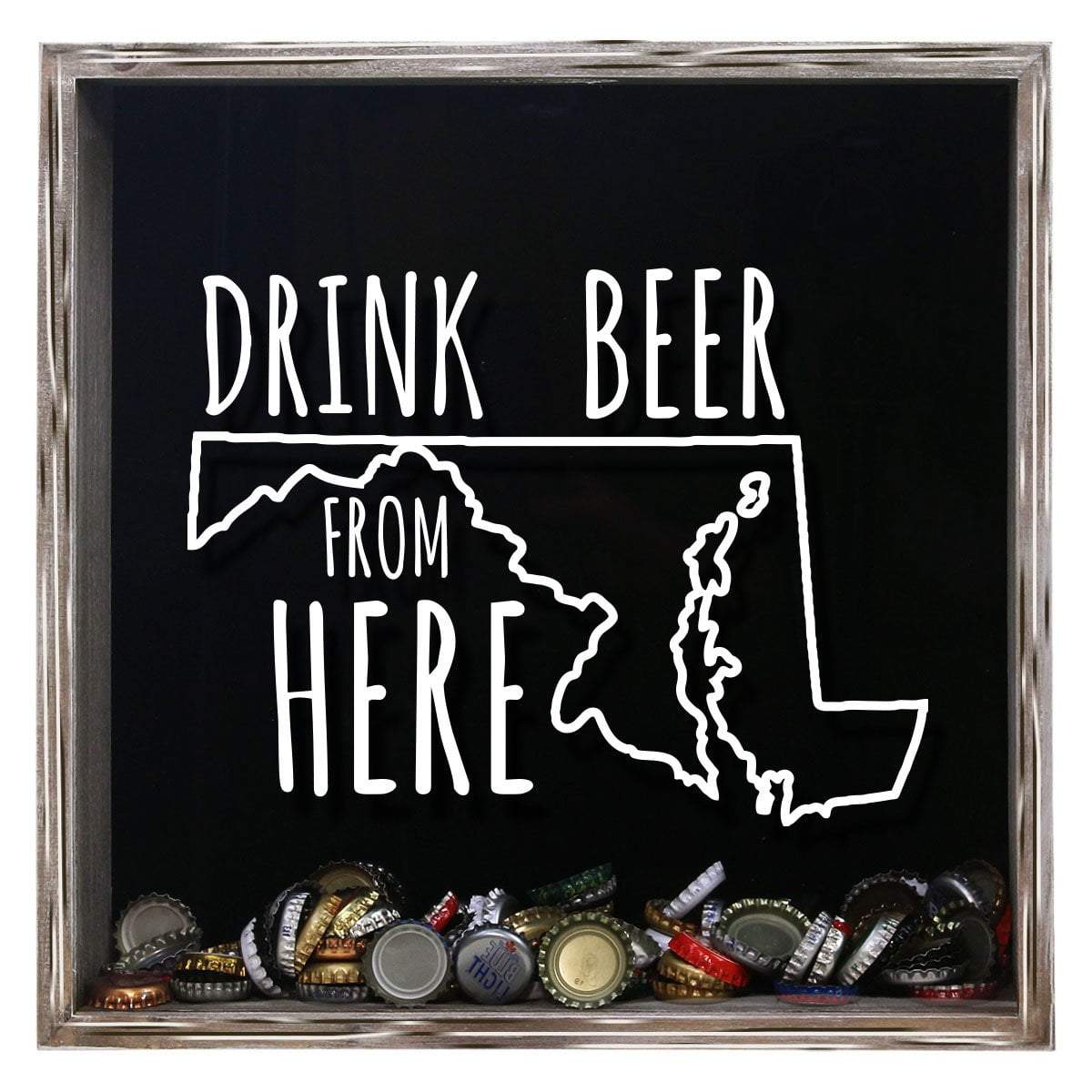 Maryland Drink Beer From Here Beer Cap Shadow Box
