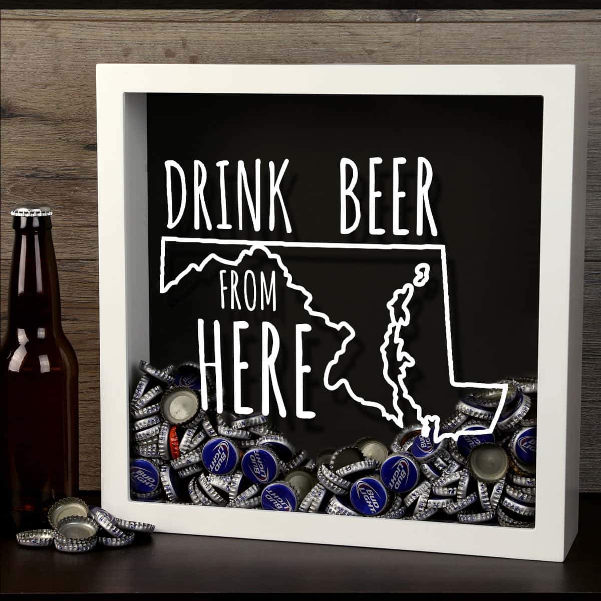 Maryland Drink Beer From Here Beer Cap Shadow Box