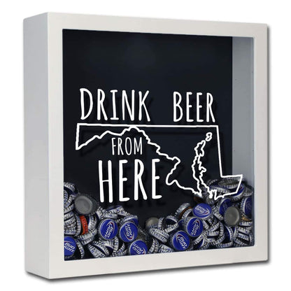 Maryland Drink Beer From Here Beer Cap Shadow Box