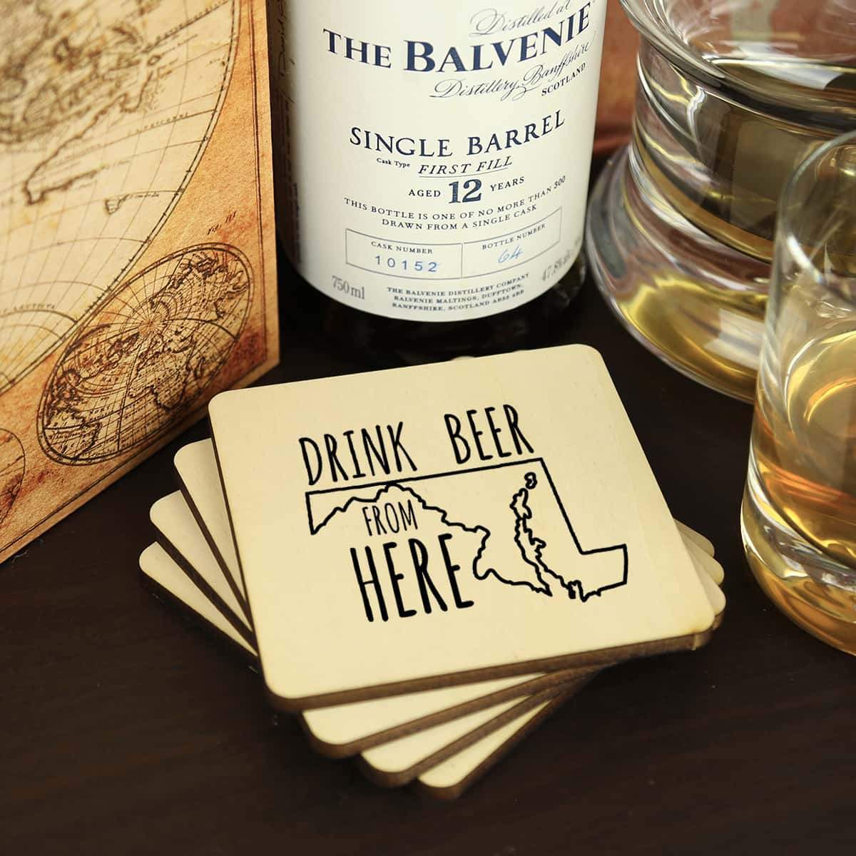 Maryland Drink Beer From Here Coasters