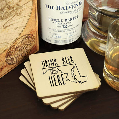 Maryland Drink Beer From Here Coasters