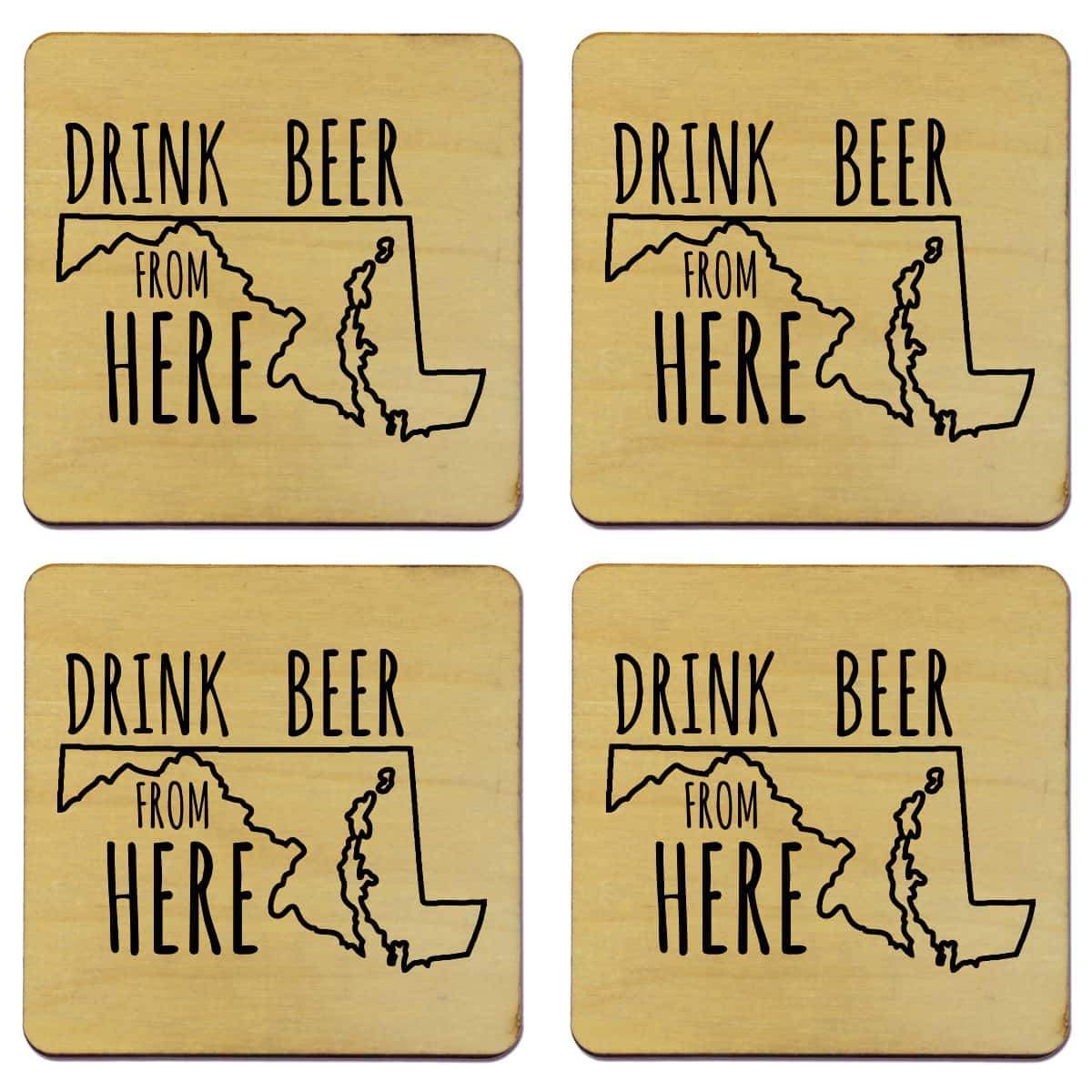 Maryland Drink Beer From Here Coasters