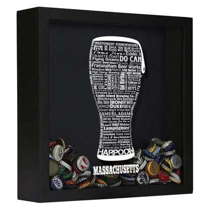 Massachusetts Beer Typography Shadow Box