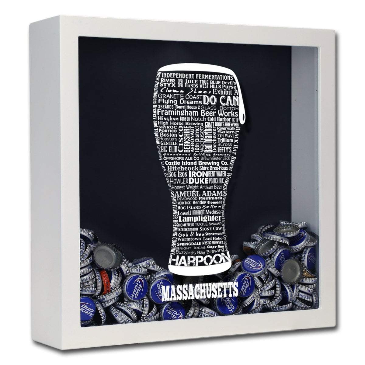 Massachusetts Beer Typography Shadow Box