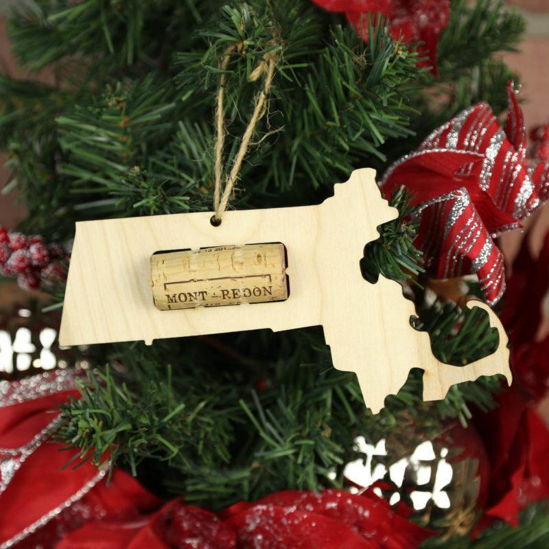 Massachusetts Wine Cork Holder Ornaments