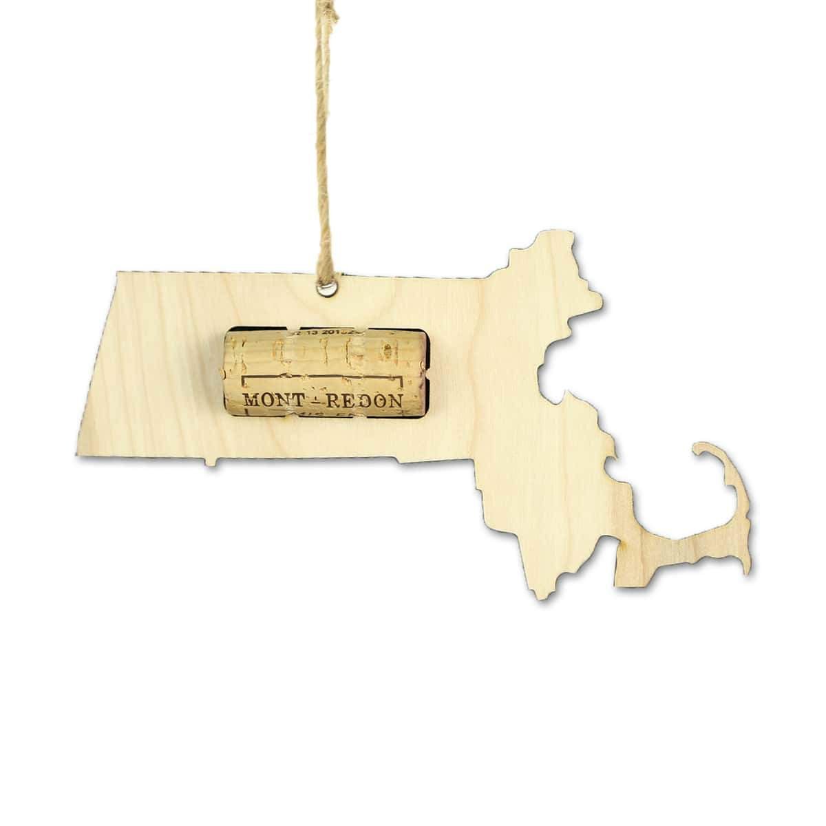 Massachusetts Wine Cork Holder Ornaments