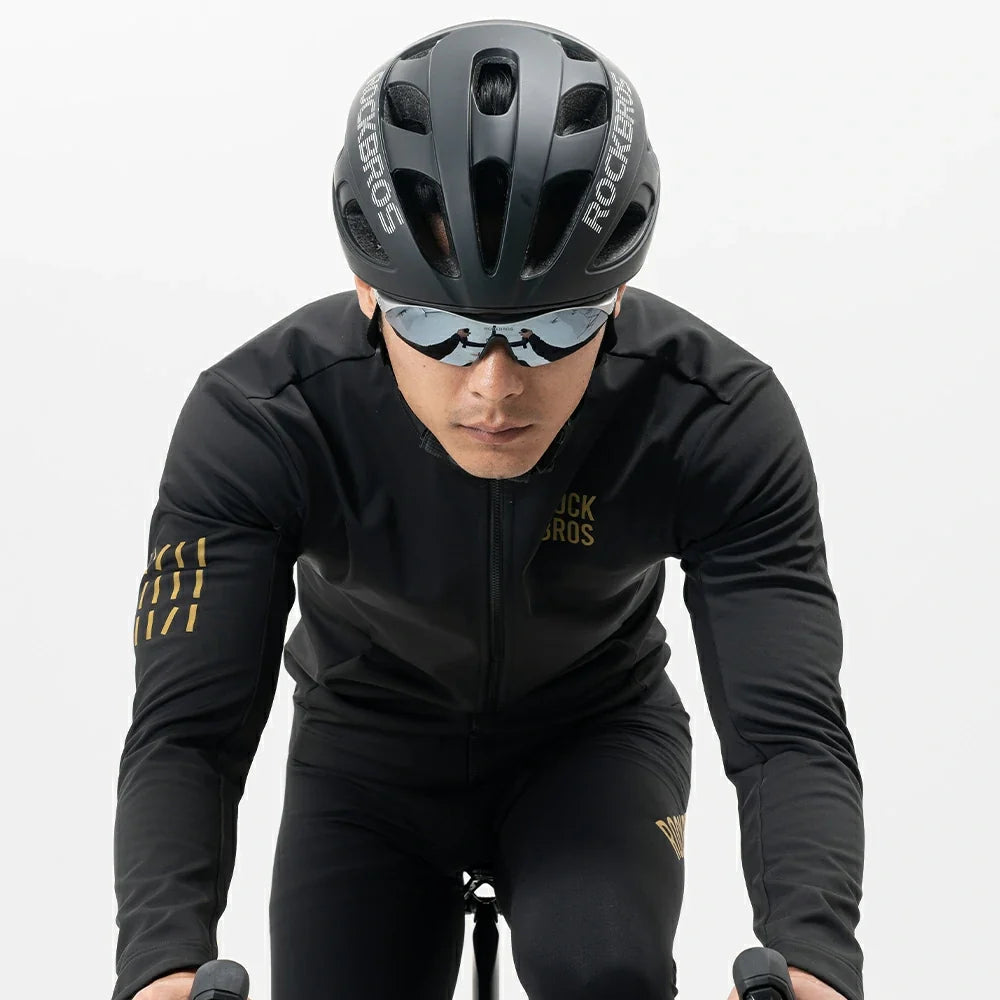 Men's Winter Cycling Jacket Windproof Thermal Fleece for 41–59°F