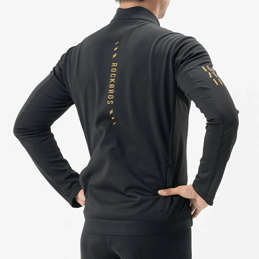 Men's Winter Cycling Jacket Windproof Thermal Fleece for 41–59°F