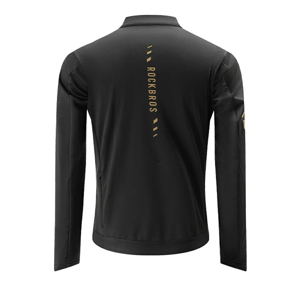 Men's Winter Cycling Jacket Windproof Thermal Fleece for 41–59°F