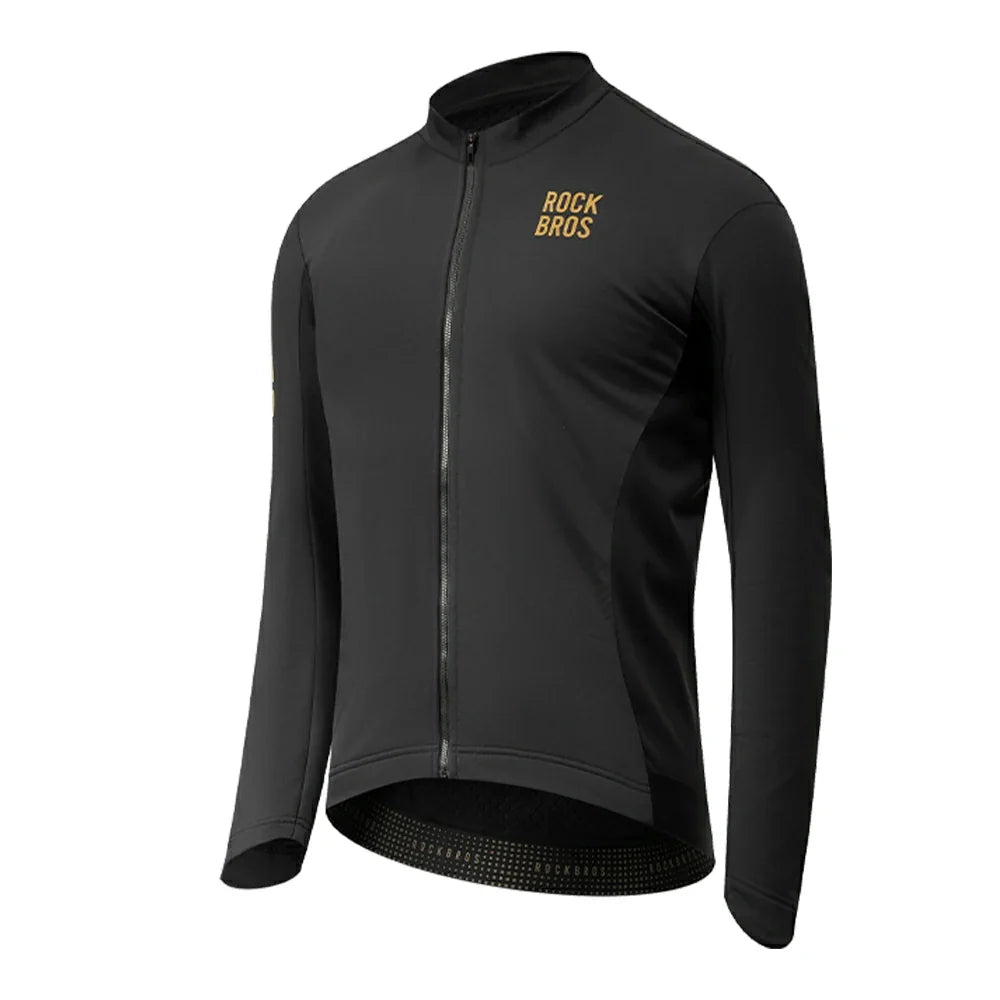 Men's Winter Cycling Jacket Windproof Thermal Fleece for 41–59°F