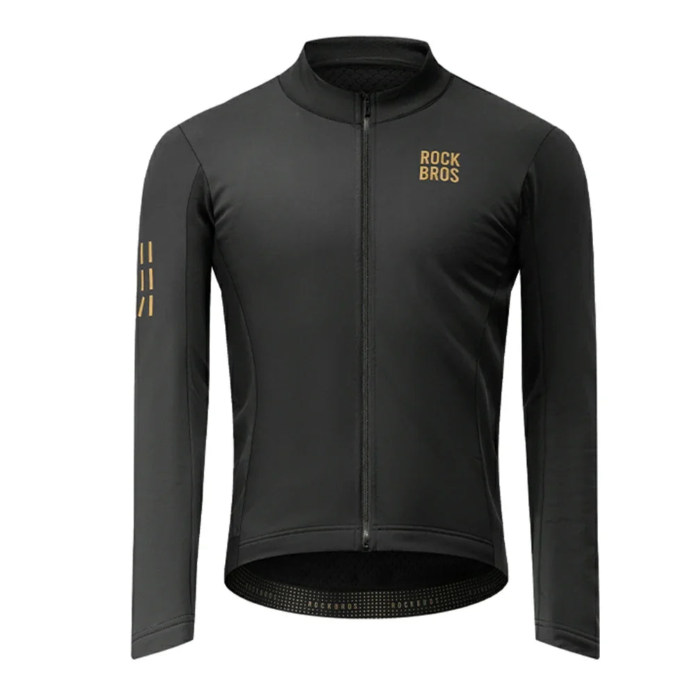 Men's Winter Cycling Jacket Windproof Thermal Fleece for 41–59°F