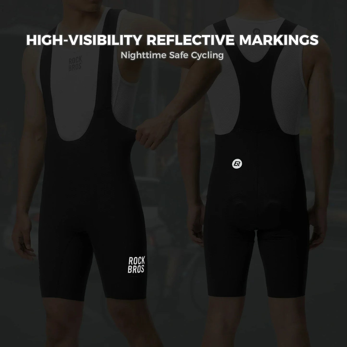 Men's Cycling Bib Shorts with 3D Padding Breathable Stretch Fabric