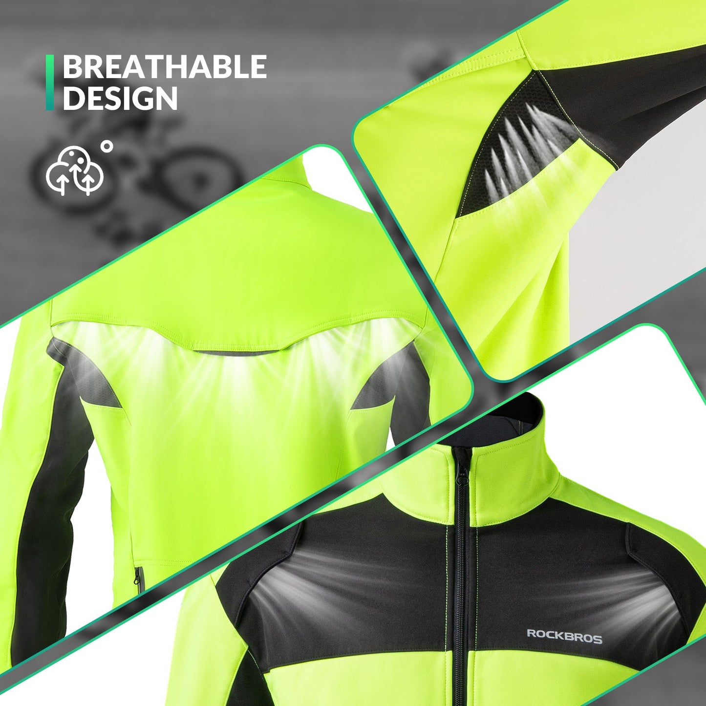 Cycling Jacket Pants Winter Suit Fluorescent Green