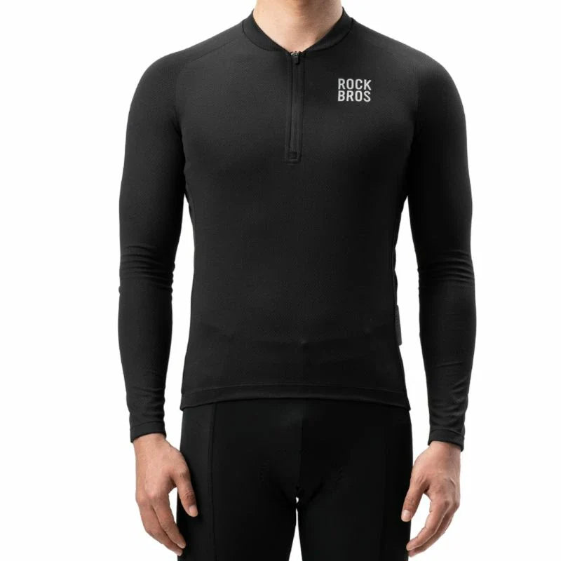 Men’s Summer Long Sleeve Cycling Jersey – Mesh Half-Zip