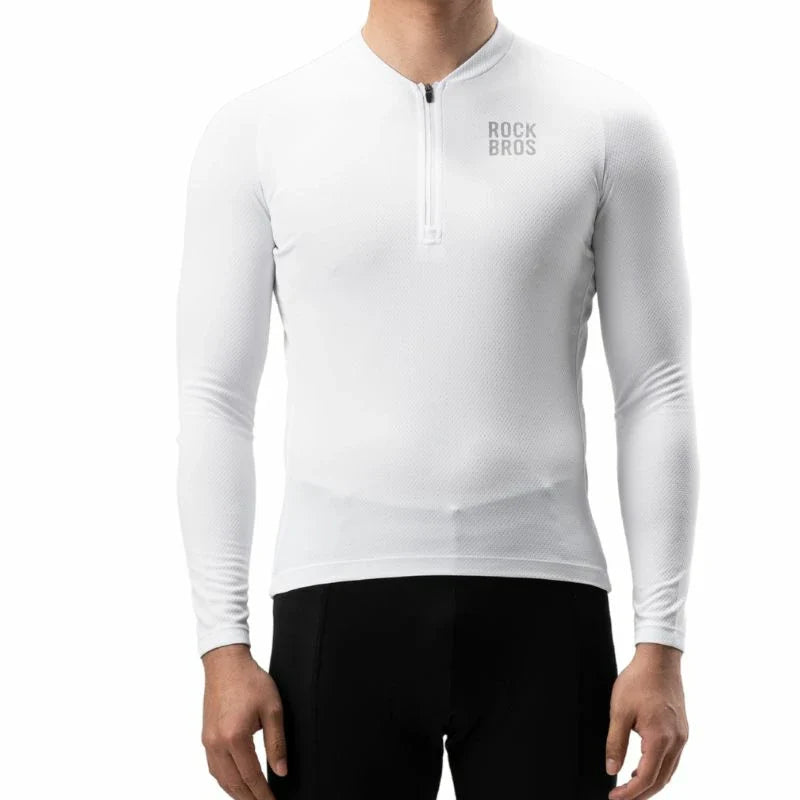 Men’s Summer Long Sleeve Cycling Jersey – Mesh Half-Zip