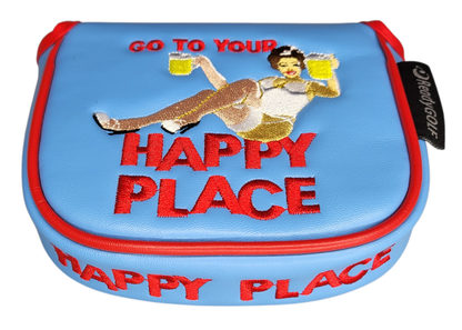L.A.B. MEZZ OZ Embroidered Center-Shafted Putter Cover by ReadyGOLF - Happy Place