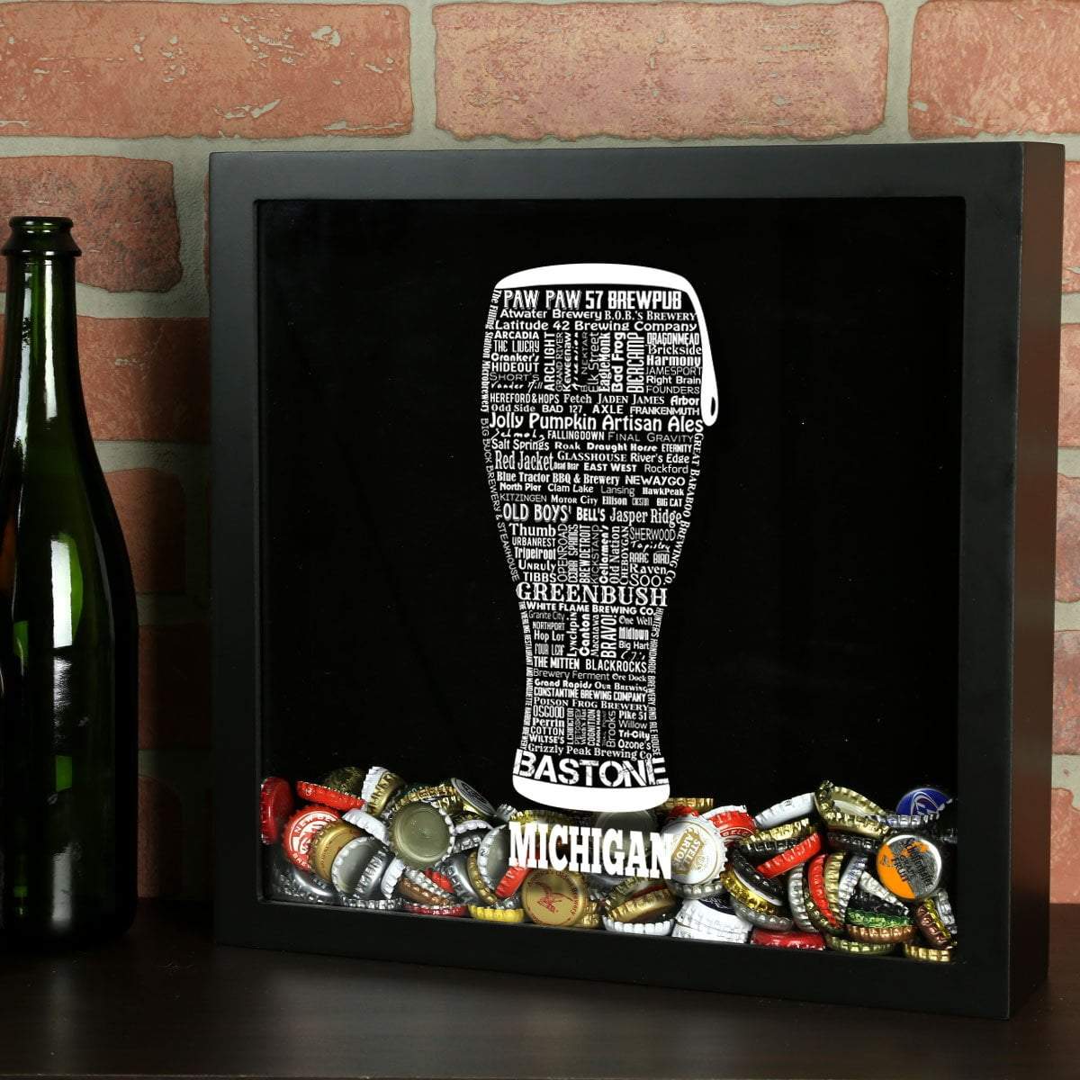 Michigan Beer Typography Shadow Box
