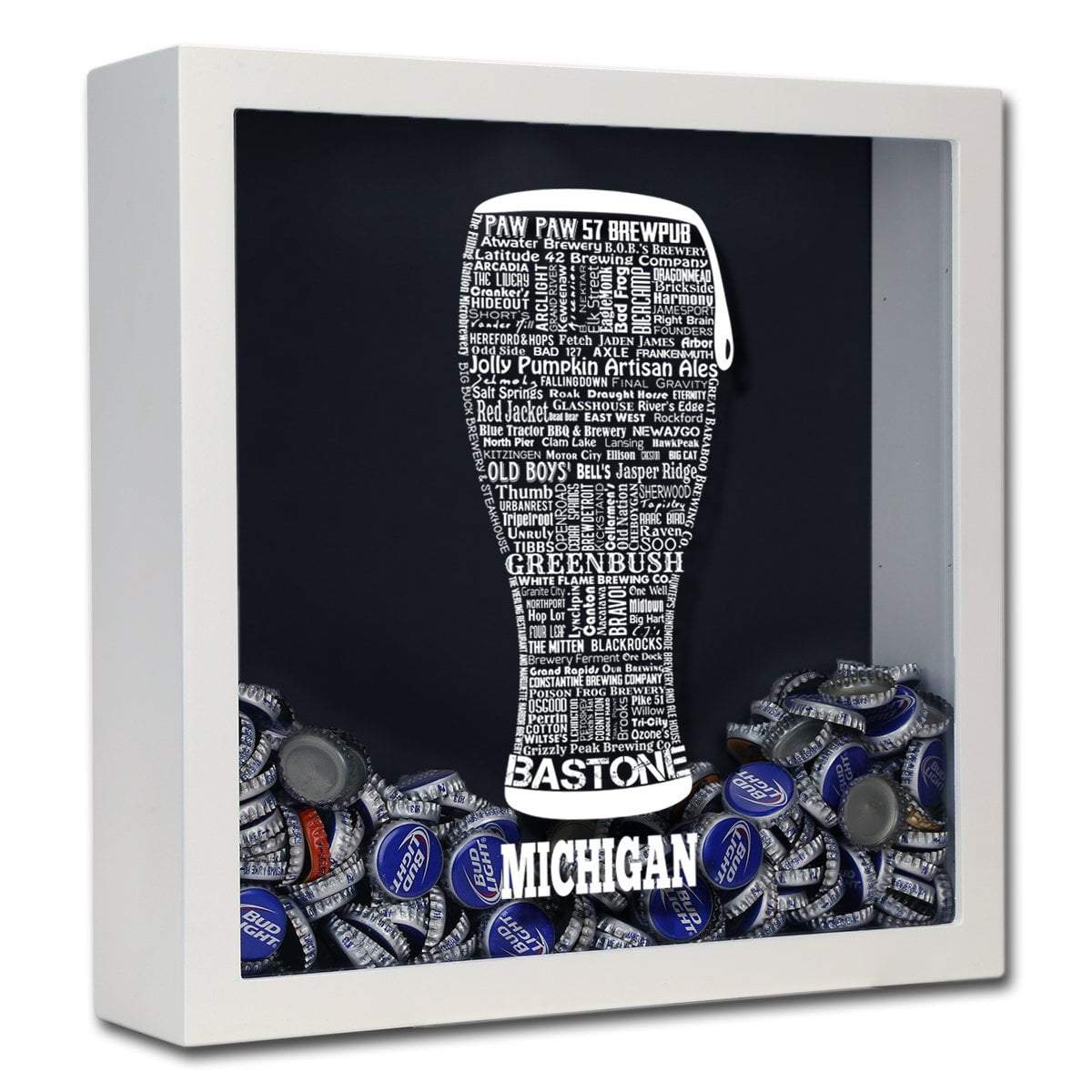 Michigan Beer Typography Shadow Box