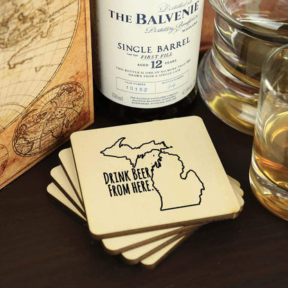 Michigan Drink Beer From Here Coasters