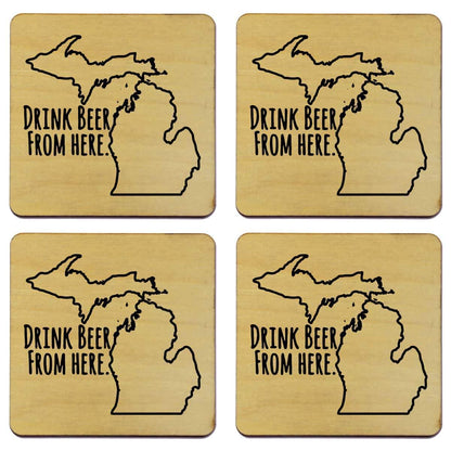 Michigan Drink Beer From Here Coasters