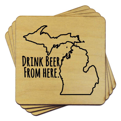 Michigan Drink Beer From Here Coasters