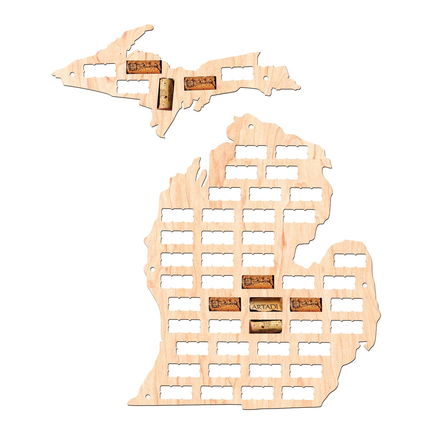 Michigan Wine Cork Map