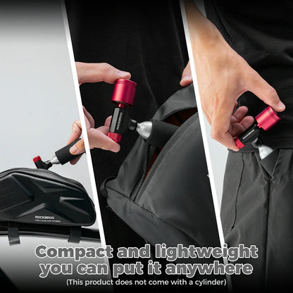 CO2 Bike Tire Inflator with Pressure Gauge for Presta & Schrader Valves